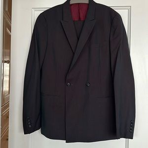 TopMan Wool Purple Double Breasted Suit Jacket & Pants